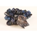 Grape agate blue with silver leaf.