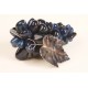 Grape agate blue with silver leaf.