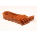 Cenicero en la forma del pie, madera palo Brasil
