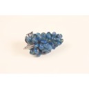 Grape agate blue with silver leaf.
