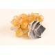 Citrine grape leaf in silver metal